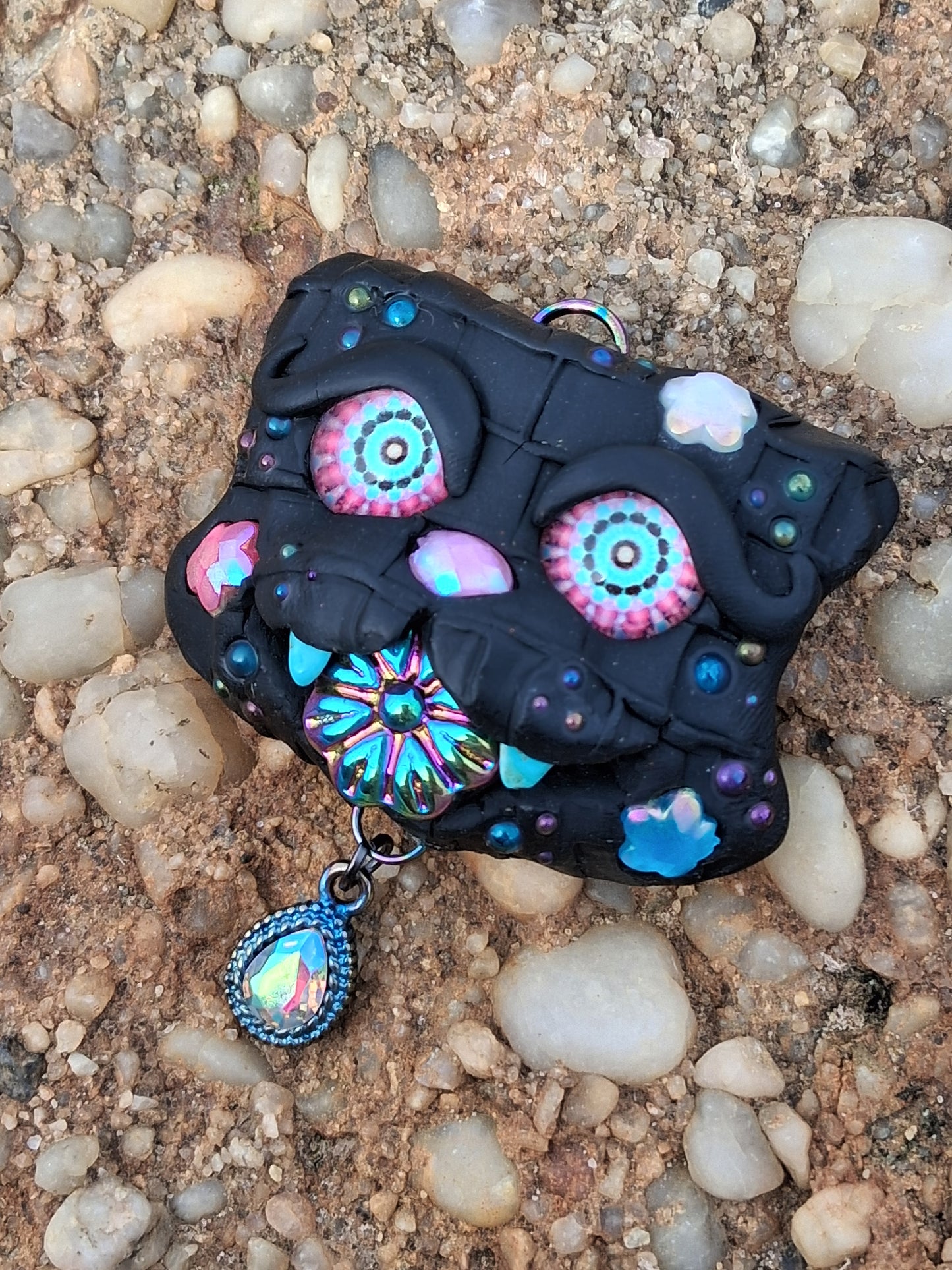 Petalpuff (Polymer Clay Cat Pendant)