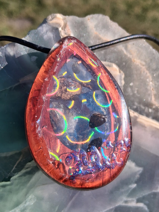 Quartz & Mushroom Pendant 💙✨🌈